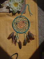 blue and pink dreamcatcher