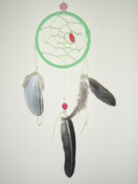 3 inch £15 green crow and pidgeon feathers.